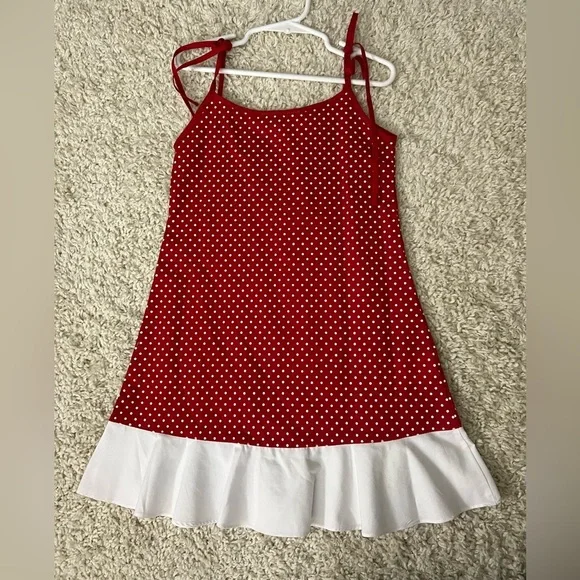 Girls 4T Red Polka Dot Dress with Embroidered Initials - Picture 2 of 6